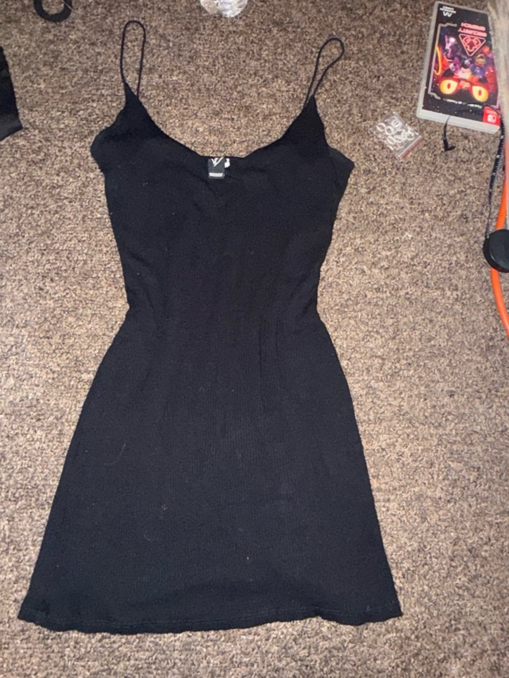 Windsor Black Spaghetti Strap Mini Dress
